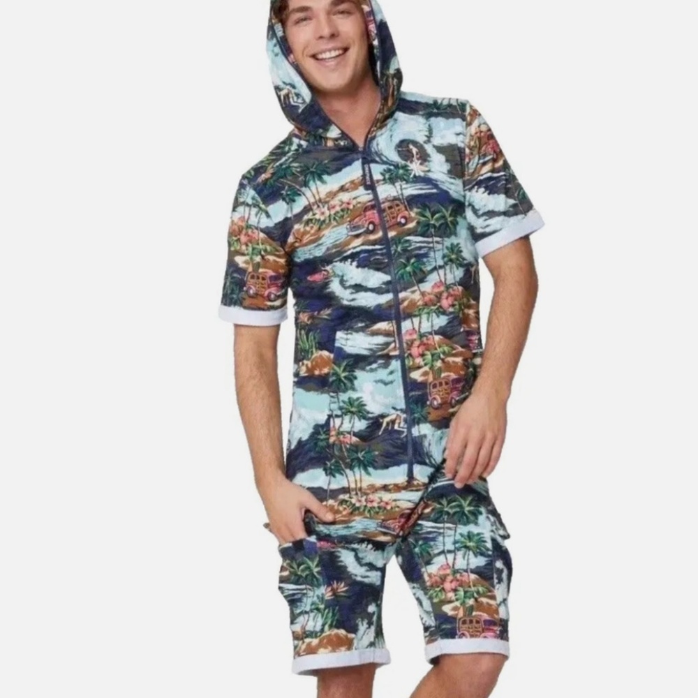 NWOT - Onepiece Norway Beach Hawaii Shorts Romper - XXL